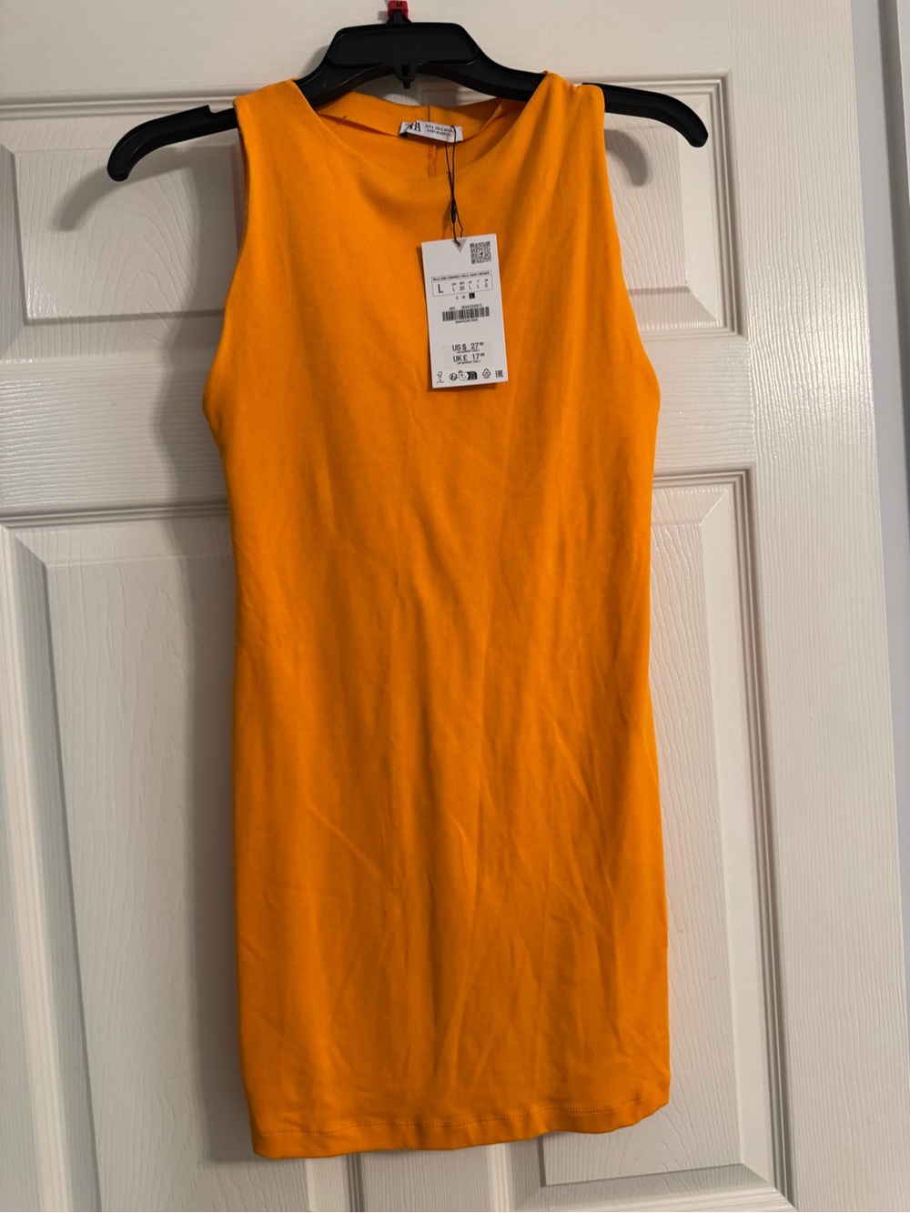 Zara Orange Sleeveless Mini Dress